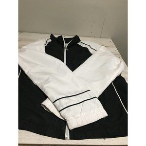 Dunlop full zip black & white lightweight jacket size Large